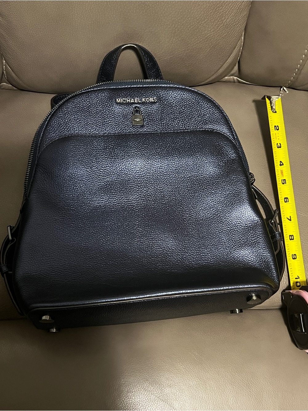 Michael Kors Navy Blue Leather Mini Backpack - Picture 2 of 7
